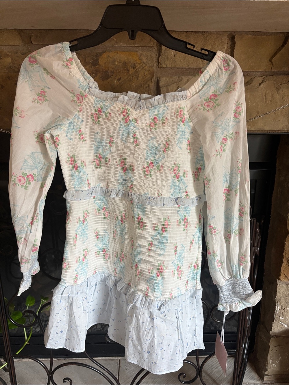 New LoveShackFancy x Target Frilly Floral Smocked Peasant Dress NWT Girls 10